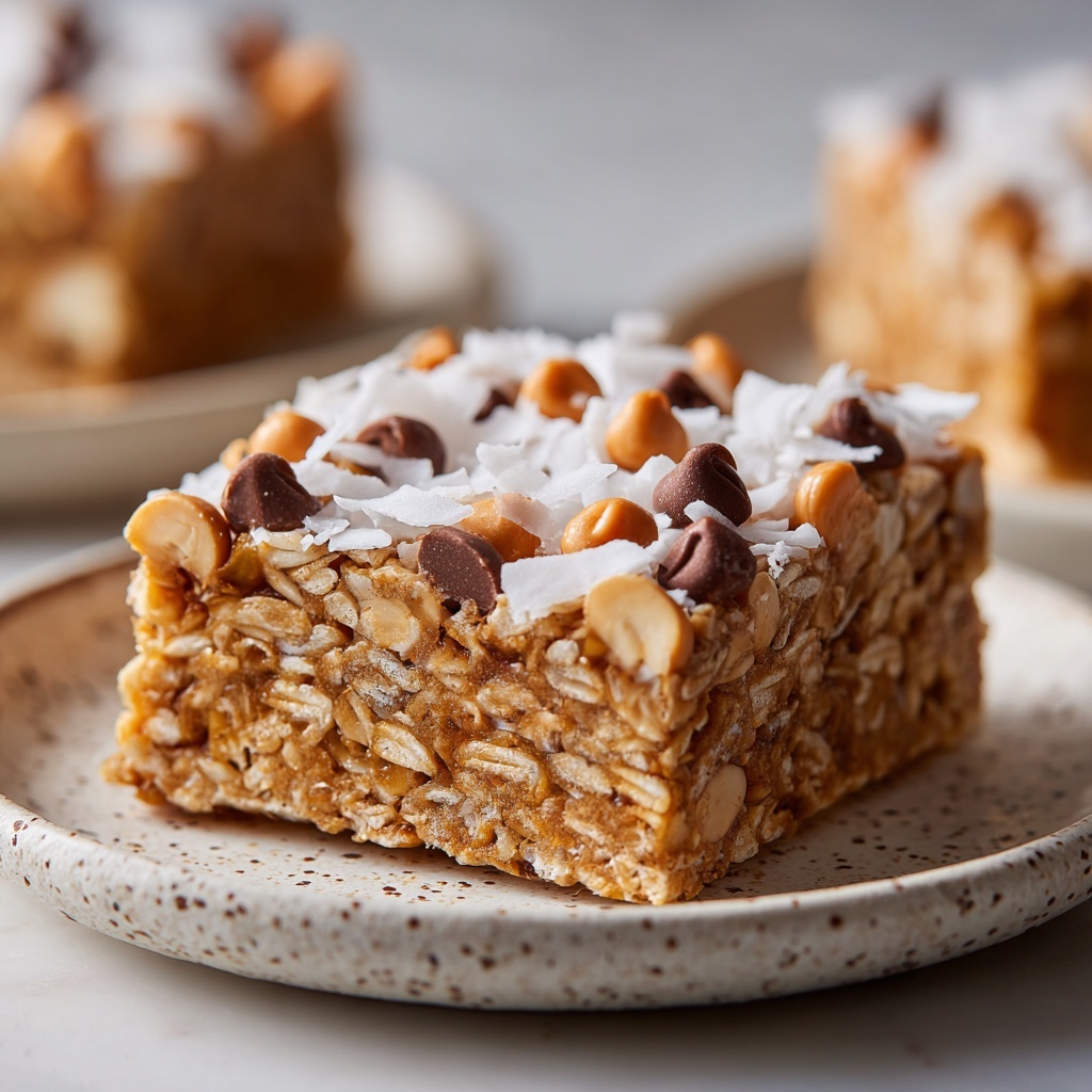 Baked Oatmeal Cake with Almonds, Chocolate Chips, and Coconut Recipe - Recipe Image