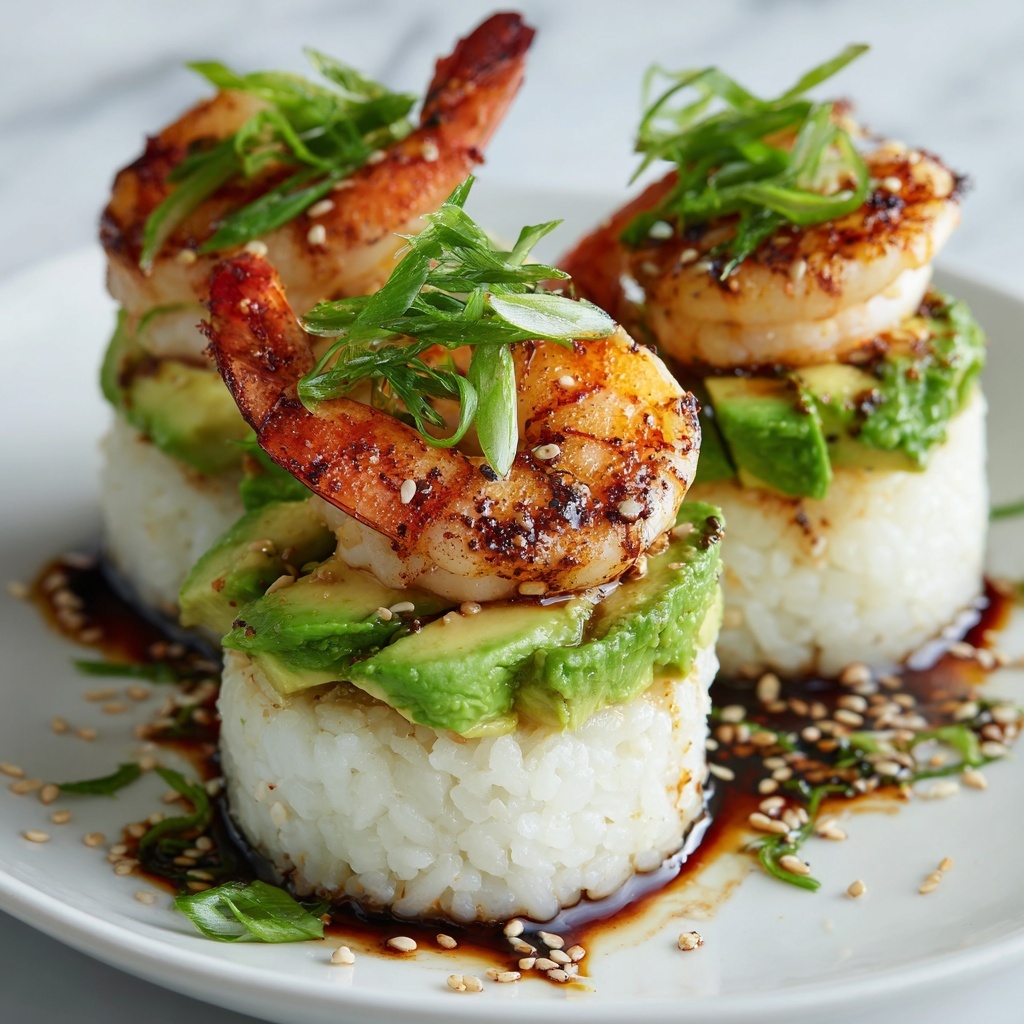 Spicy Shrimp Sushi Stacks Recipe - Recipe Image