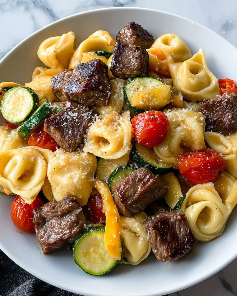 Garlic Parmesan Steak Tortellini Recipe