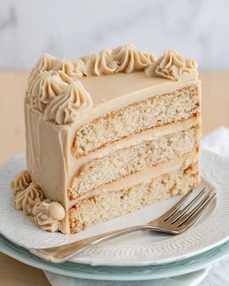 Vanilla Cream Cake with Quick Caramel Frosting Recipe