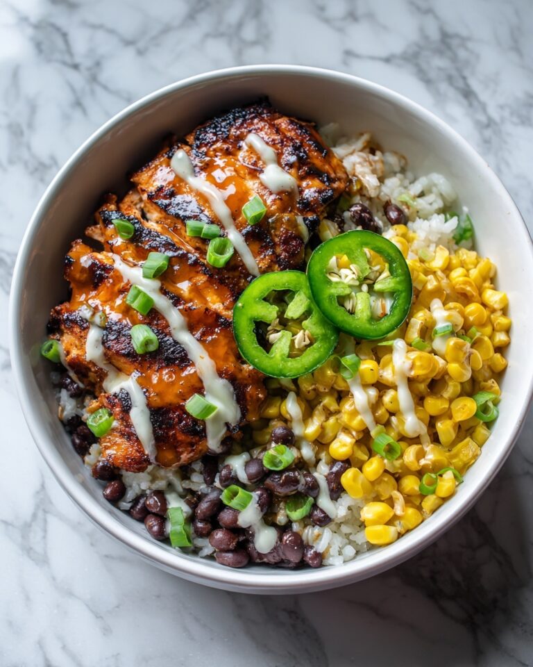Grilled Chicken Bowl with Corn, Jalapeños & Creamy Sauce Recipe