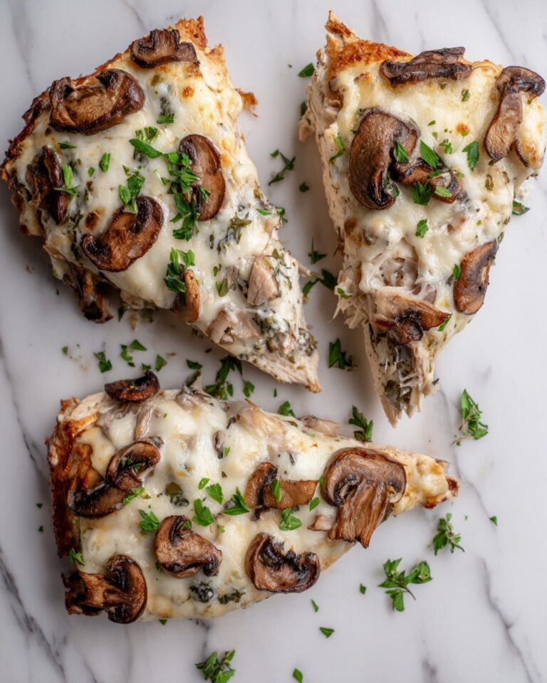 Cheesy Garlic Butter Mushroom Stuffed Chicken Recipe