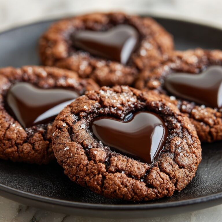 Heart-Shaped Chocolate Thumbprint Cookies Recipe