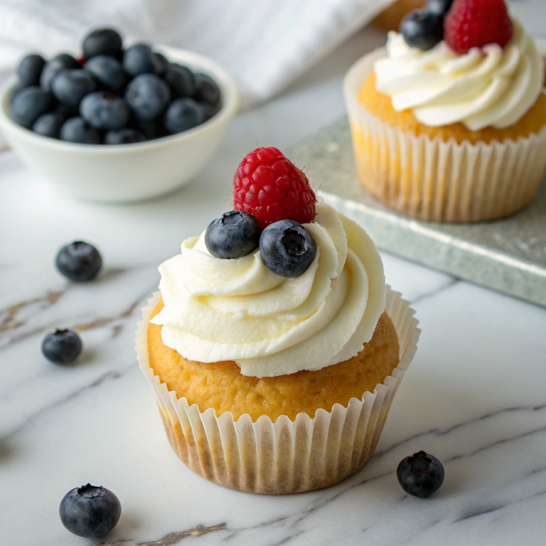 Angel Food Cupcakes with Whipped Cream and Berries Recipe