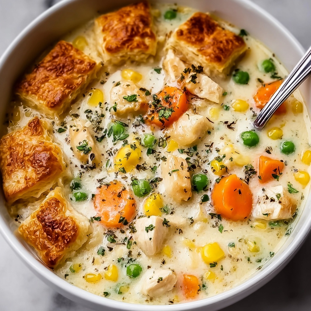 Chicken Pot Pie Soup with Cheddar Crust Dippers Recipe - Recipe Image