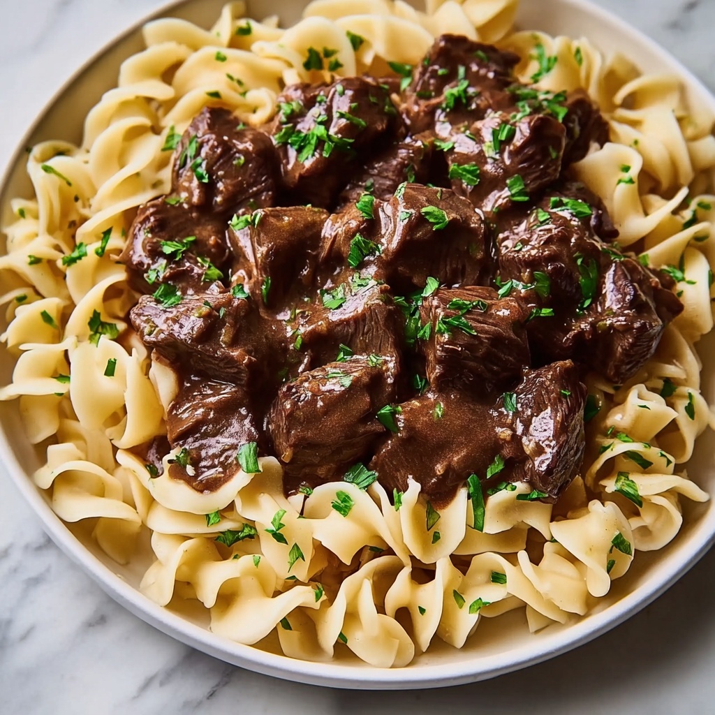 Crockpot Beef Tips & Noodles Recipe - Recipe Image