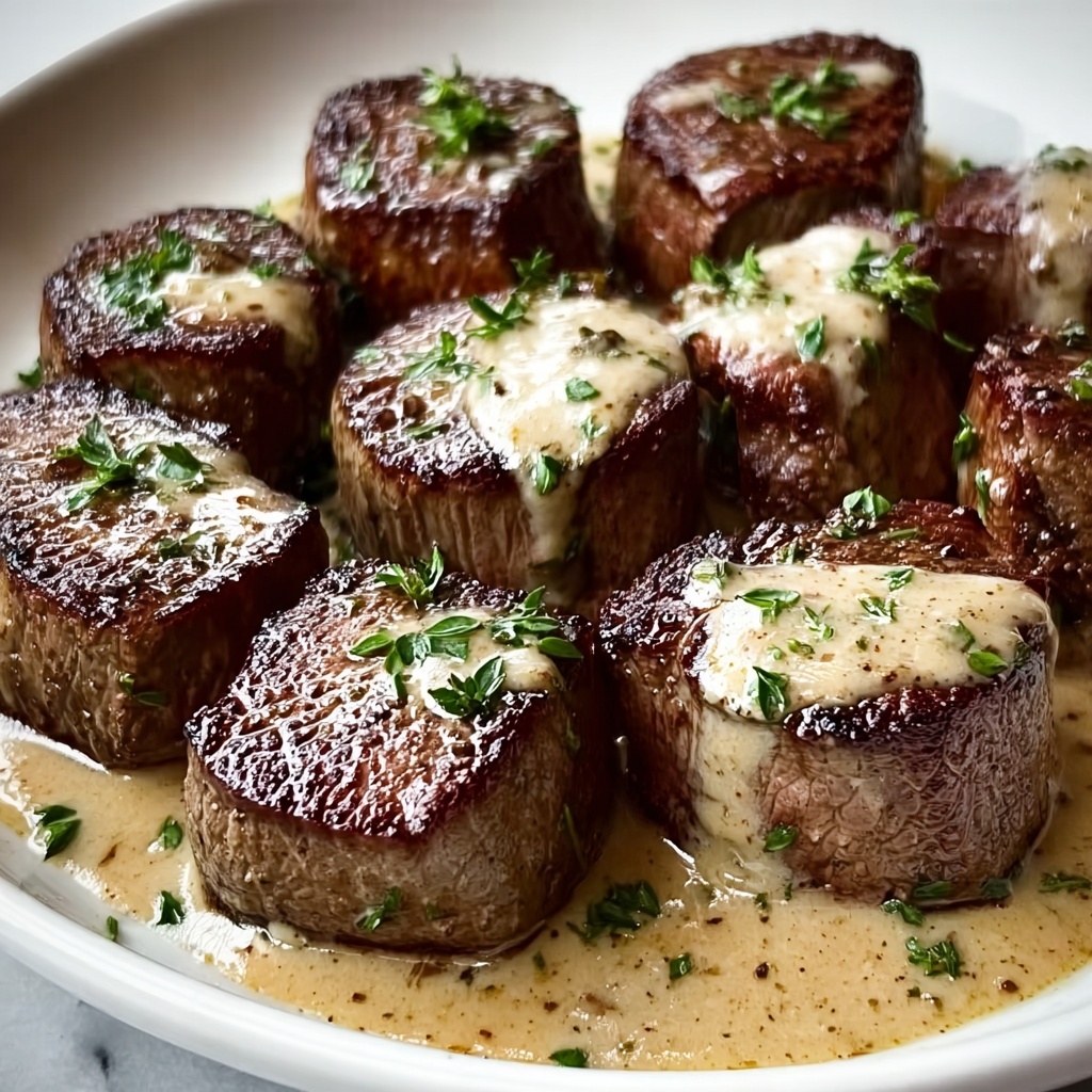 Garlic Butter Steak Bites with Parmesan Cream Sauce Recipe - Recipe Image