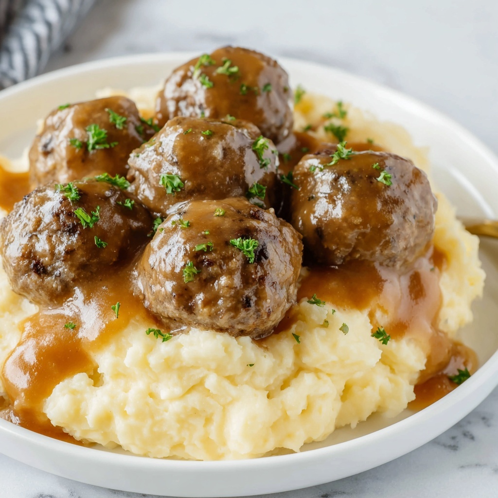 Tasty Slow Cooker Salisbury Steak Meatballs Recipe - Recipe Image