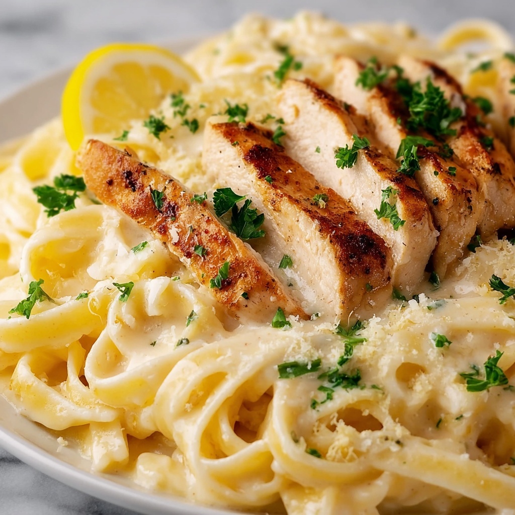 Creamy Lemon Garlic Chicken Pasta Recipe - Recipe Image