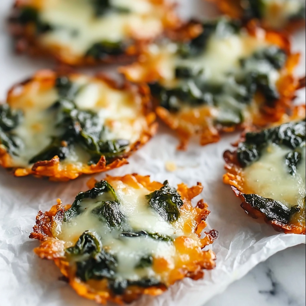 Spinach Cheese Dip Baked Crisps Recipe - Recipe Image