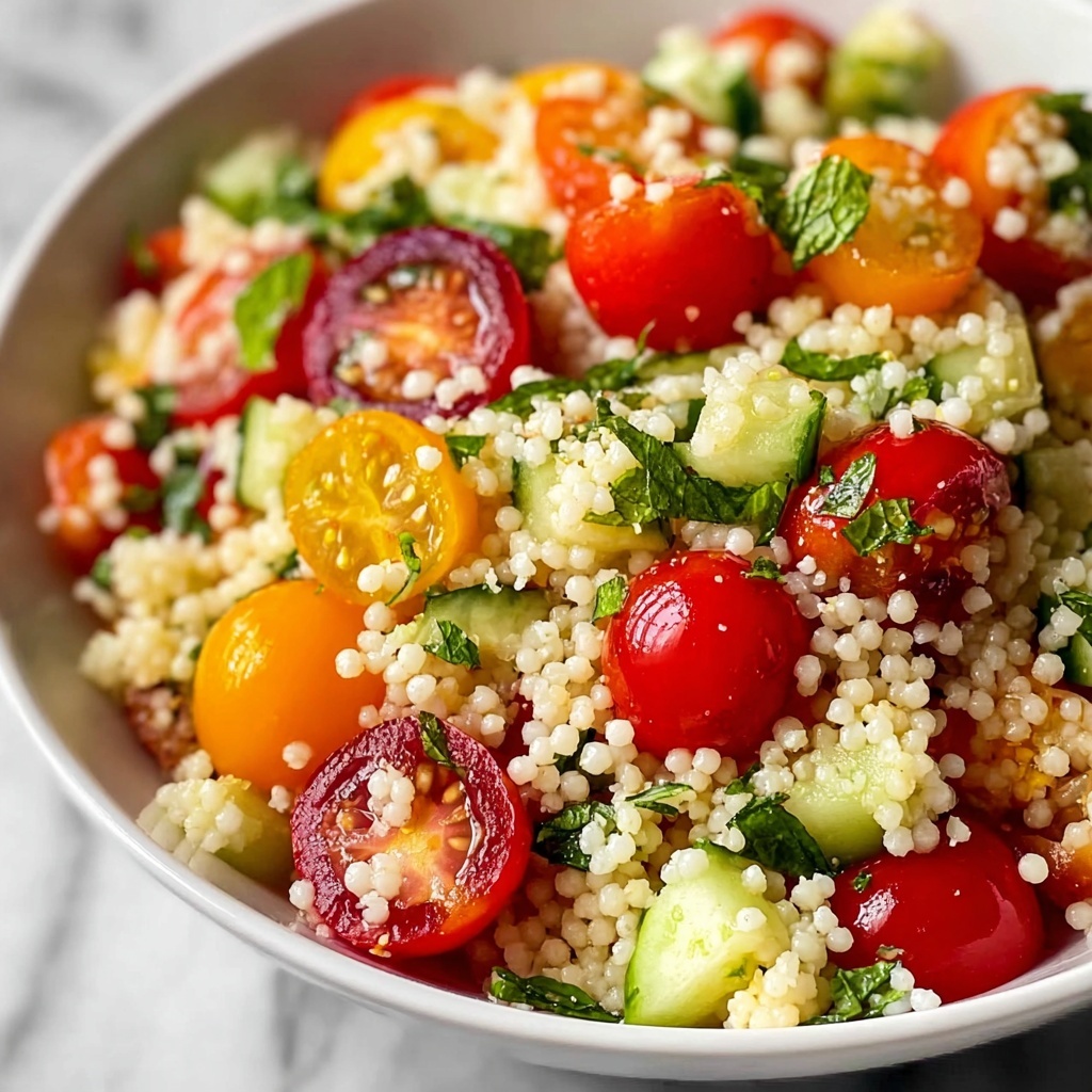 Cherry Tomato Couscous Salad with Roasted Tomatoes, Chickpeas, Feta, and Fresh Herbs Recipe - Recipe Image