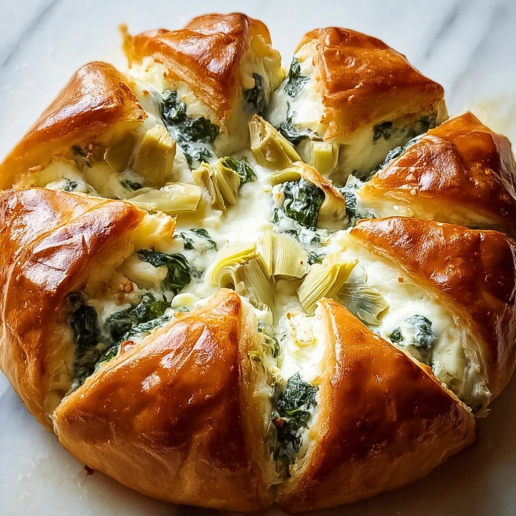 Spinach Artichoke Dip Bread Ring Recipe - Recipe Image