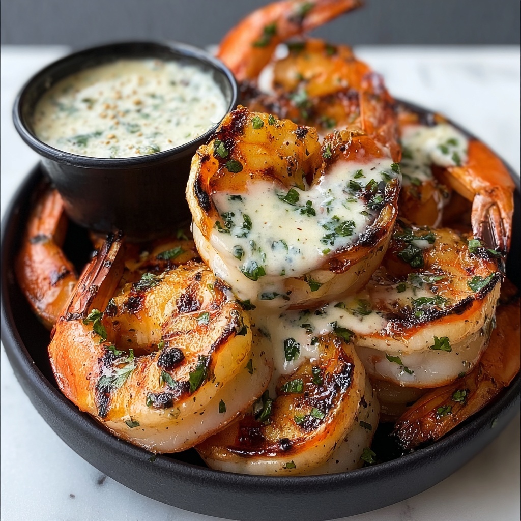Spicy Garlic Parmesan Grilled Shrimp with Lemon-Herb Aioli Recipe - Recipe Image