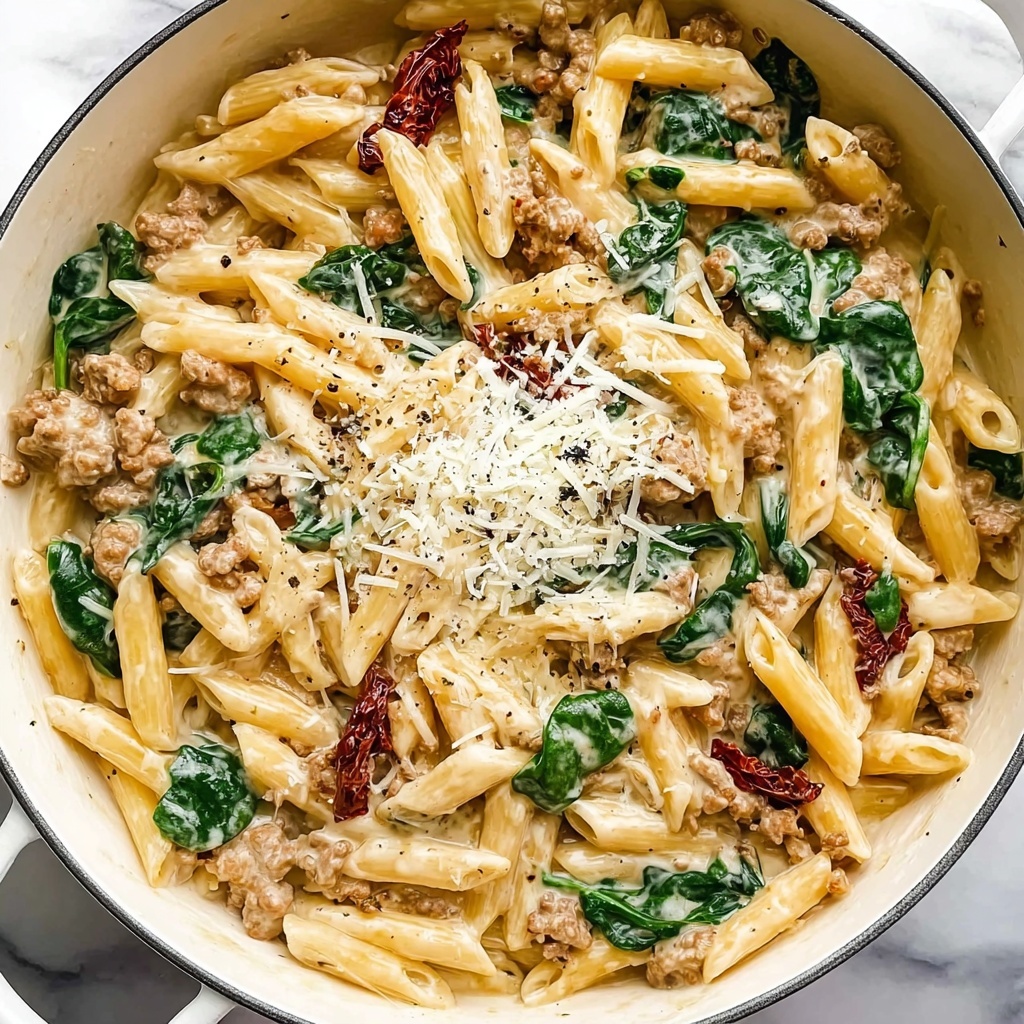 Creamy Tuscan Sausage Pasta Recipe - Recipe Image