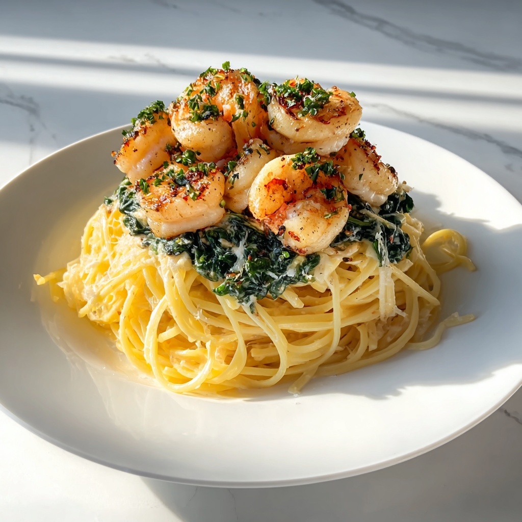 Shrimp Alfredo with Spinach Recipe - Recipe Image