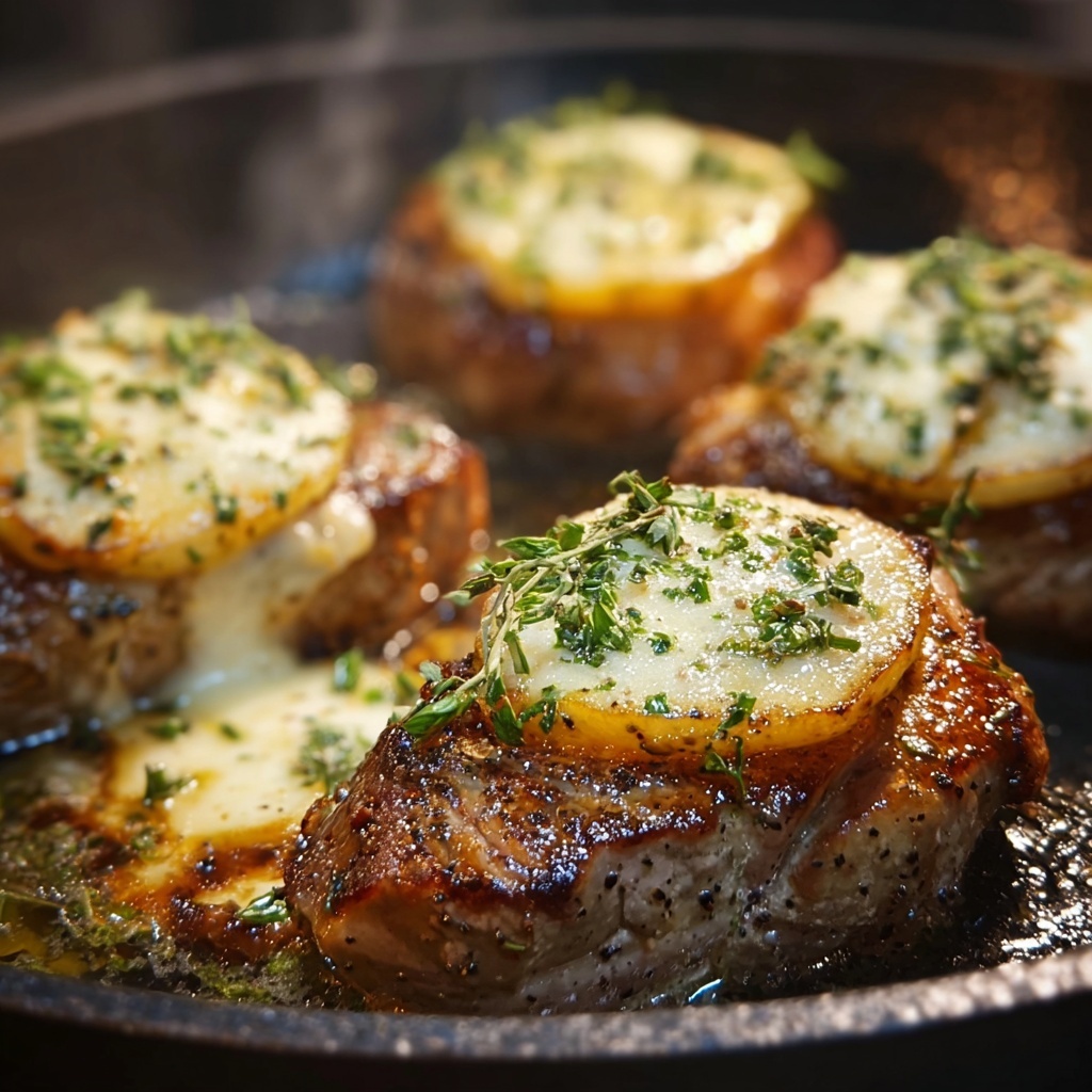 Skillet Garlic Parmesan Chicken with Crispy Potatoes Recipe - Recipe Image