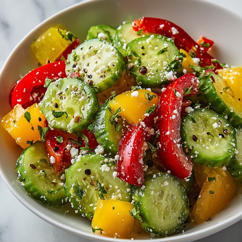Cucumber and Bell Pepper Salad Recipe - Recipe Image