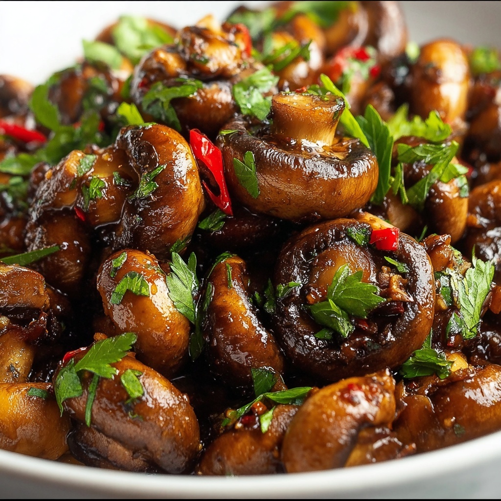 Crispy Chili Garlic Mushroom Recipe - Recipe Image