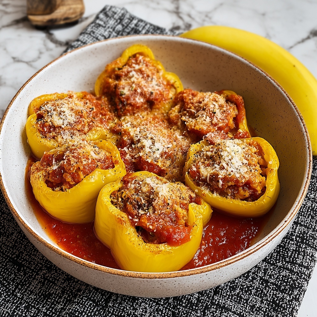 Stuffed Banana Peppers in Savory Tomato Sauce Recipe - Recipe Image