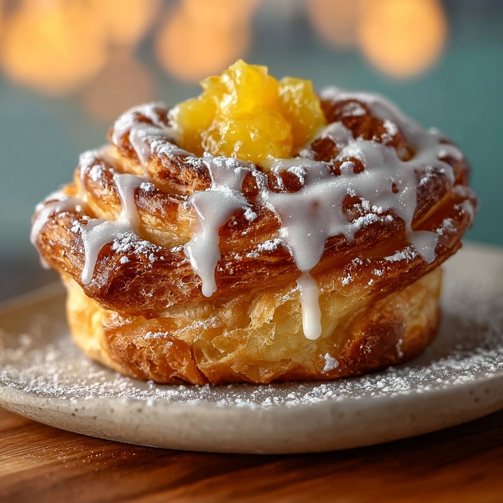 Peach Pie Cruffins Recipe - Recipe Image