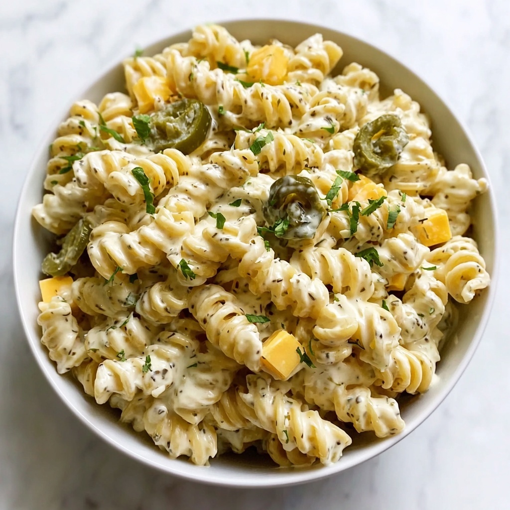 The Best Creamy Dill Pickle Pasta Salad Recipe - Recipe Image