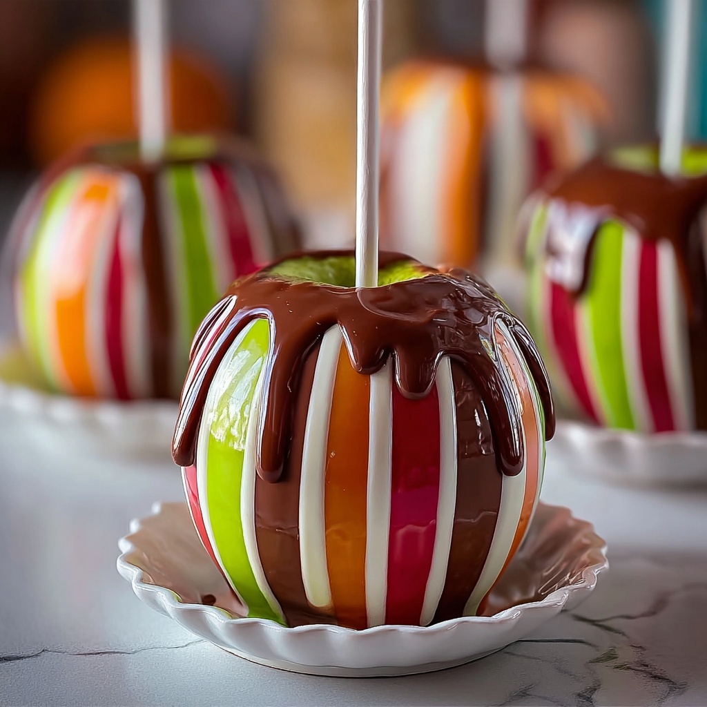 Striped Candy Apples Recipe - Recipe Image