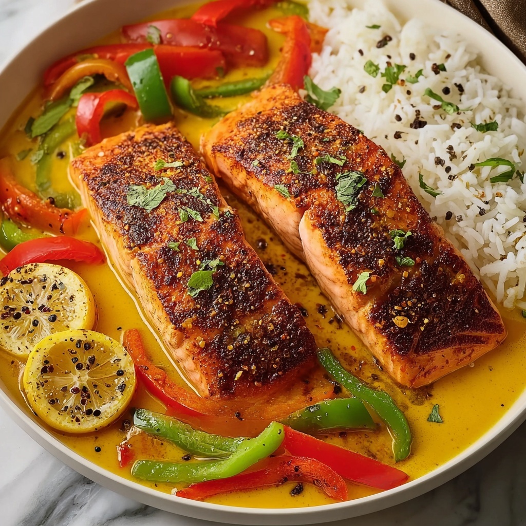 Caribbean Coconut Curry Salmon Recipe - Recipe Image