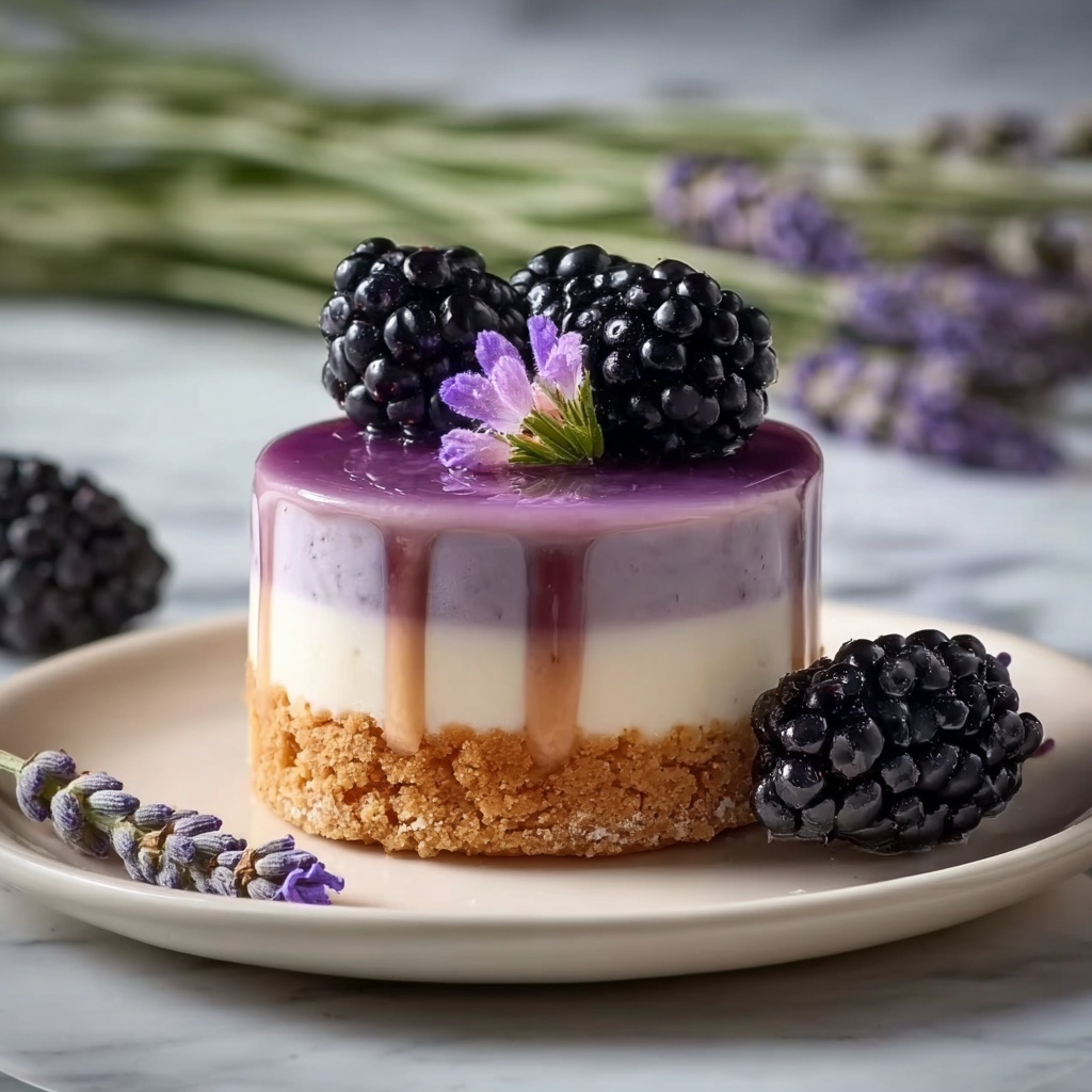 Mini Blackberry Lavender Cheesecakes Recipe - Recipe Image