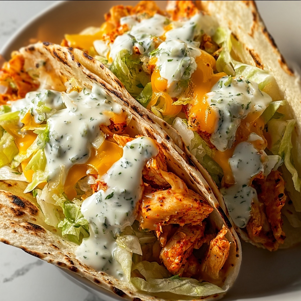 Buffalo Chicken Smash Burger Tacos Recipe - Recipe Image