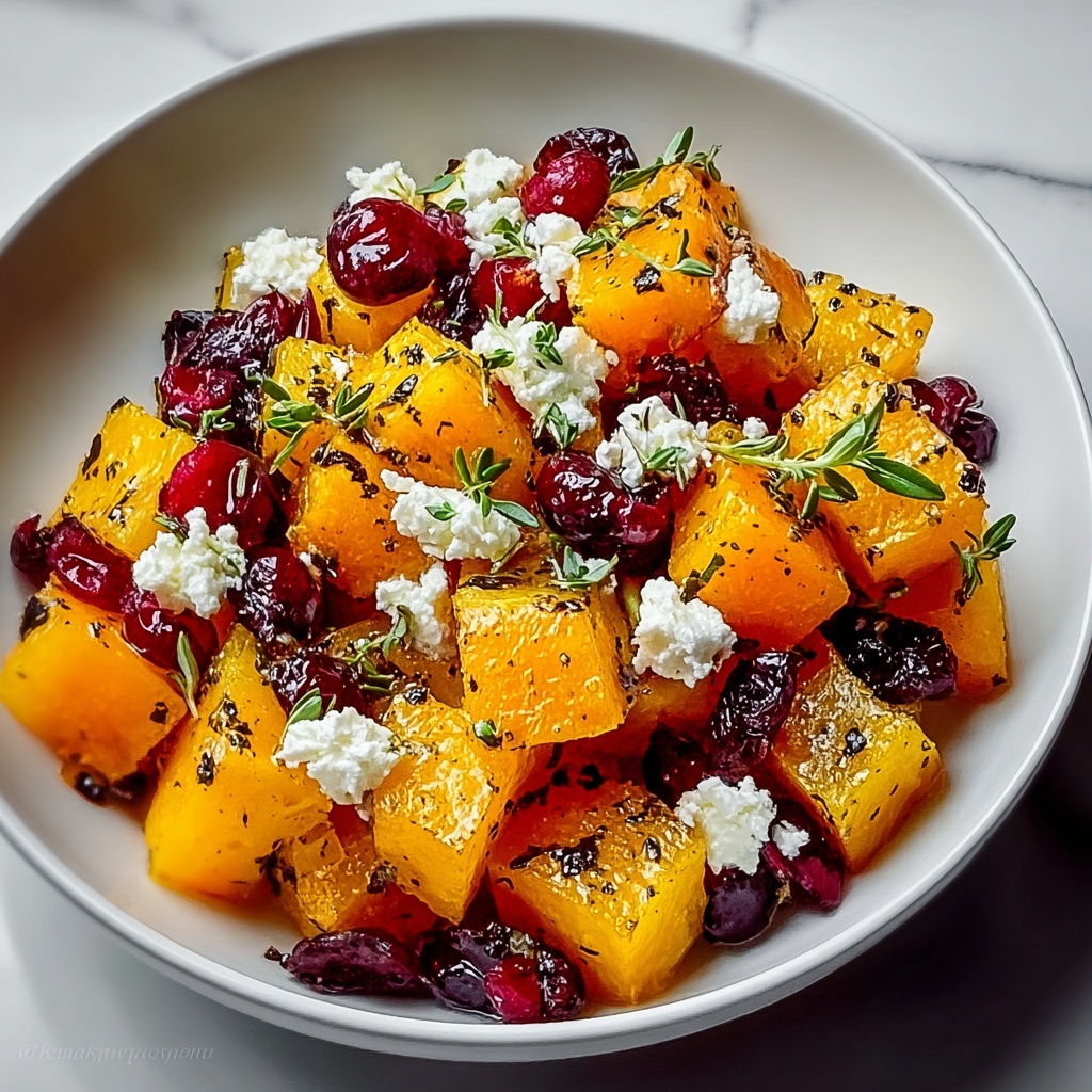 Roasted Butternut Squash with Cranberries and Feta Recipe - Recipe Image