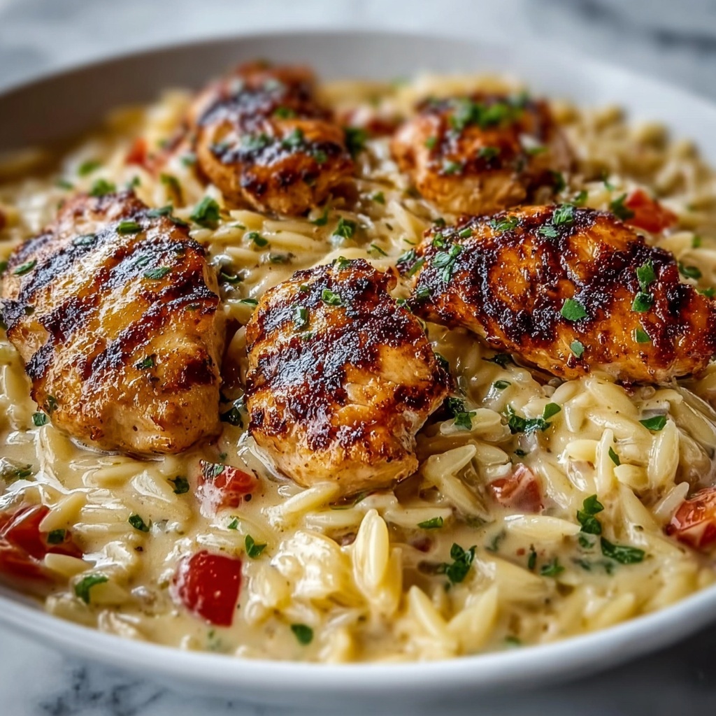 Creamy Parmesan Chicken and Orzo Recipe - Recipe Image