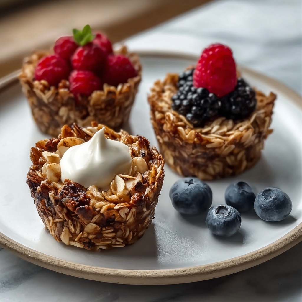Healthy Homemade Granola Cups with Yogurt and Berries Recipe - Recipe Image