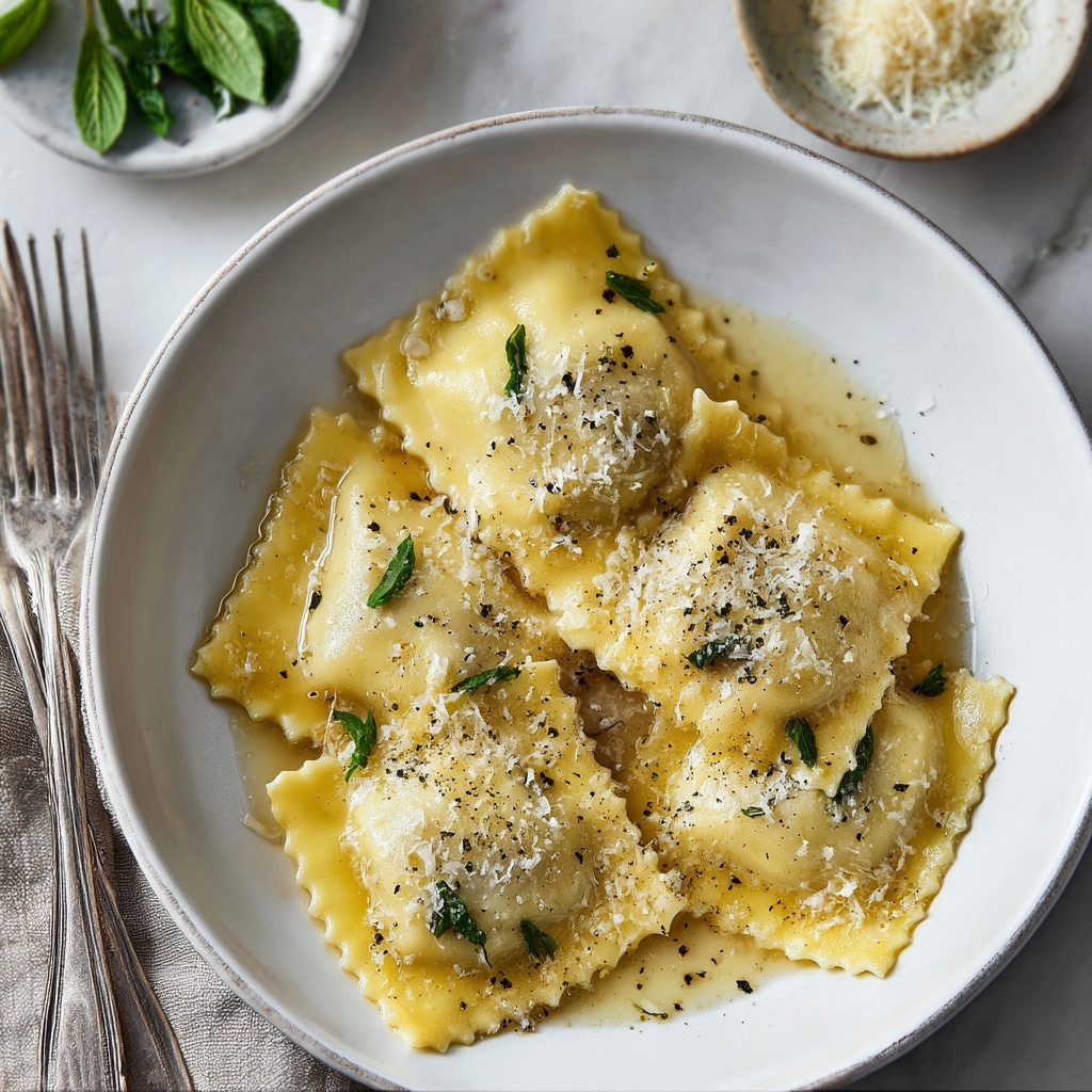 Ravioli With Pears & Cheese in Cacio e Pepe Sauce Recipe - Recipe Image