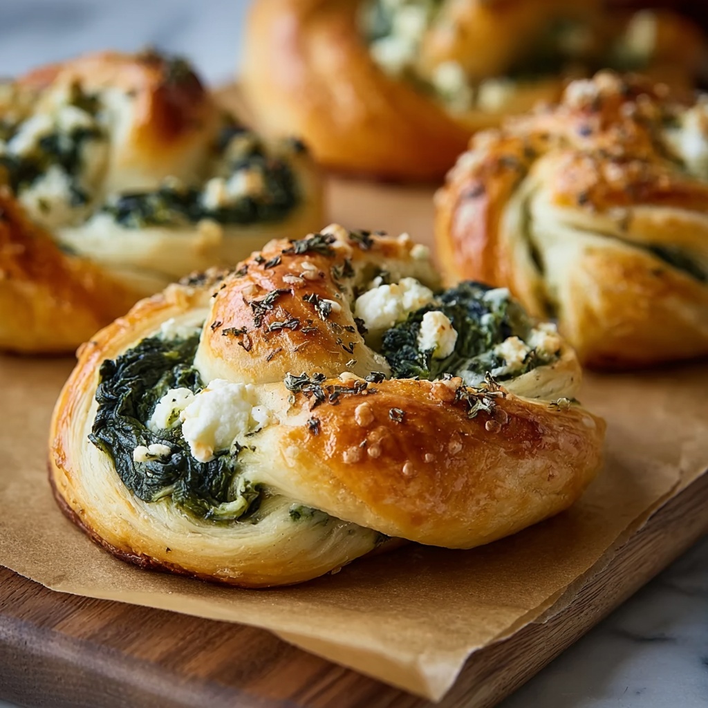 Spinach and Cheese Stuffed Twists Recipe - Recipe Image
