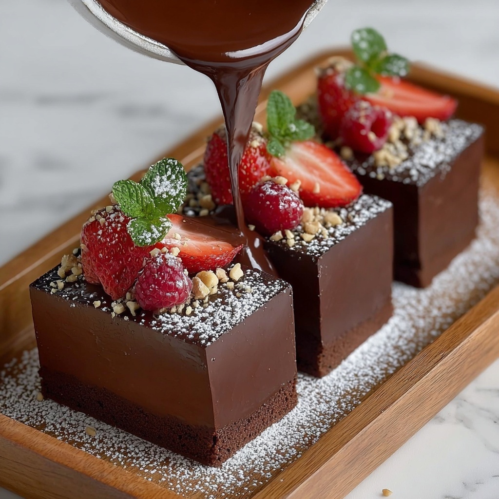Chocolate Terrine Cake with Rich Ganache and Raspberry Garnish Recipe - Recipe Image