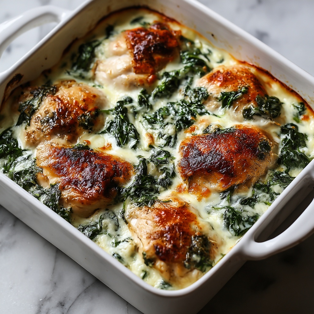 Chicken and Spinach Casserole with Cream Cheese Recipe - Recipe Image
