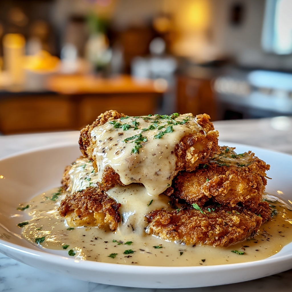 Crispy Parmesan Chicken with Dreamy Garlic Cream Sauce Recipe - Recipe Image