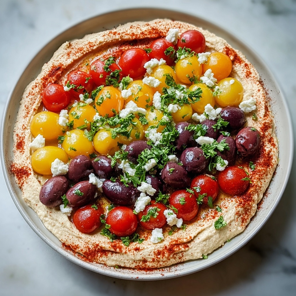 Greek Style Loaded Hummus Recipe - Recipe Image