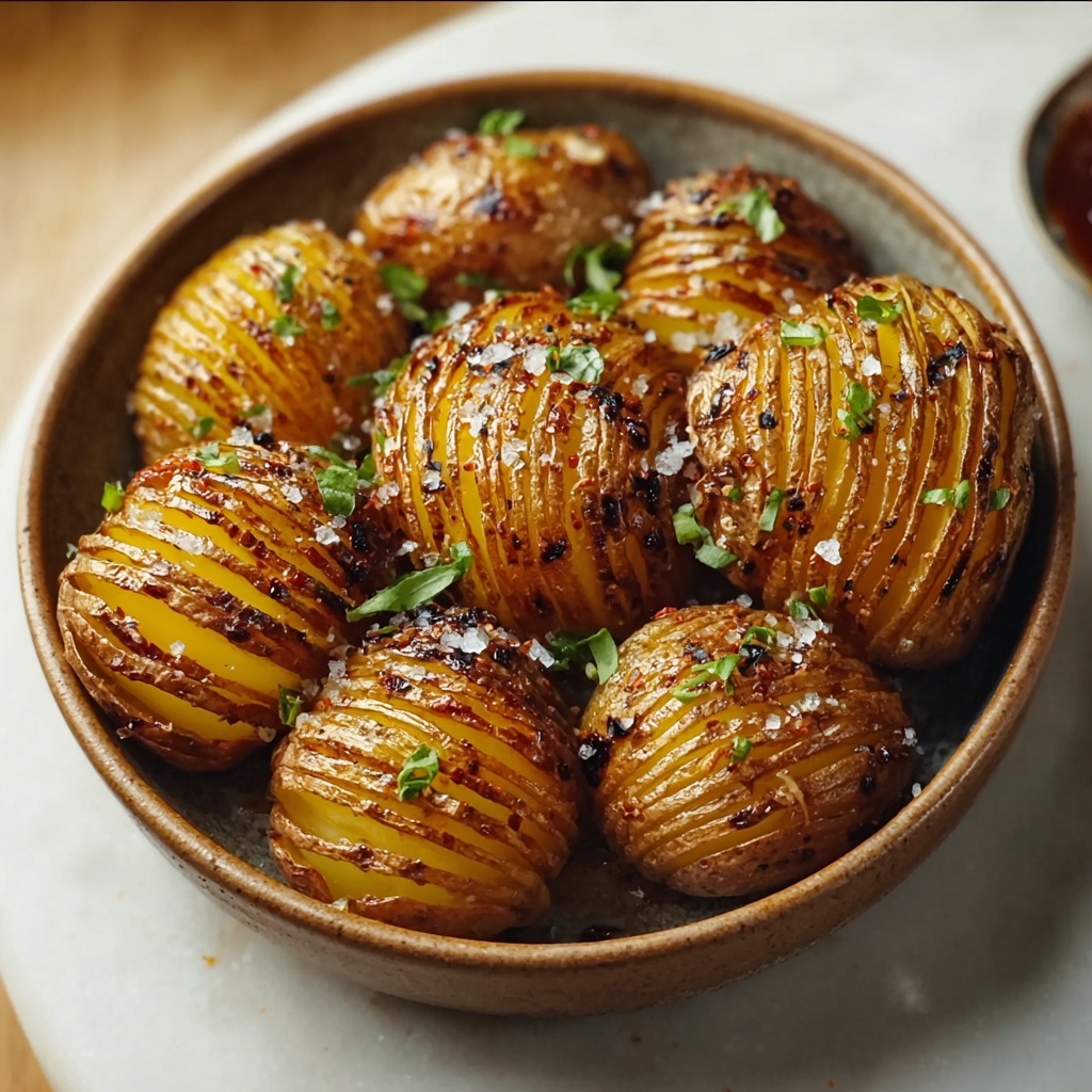 Salt & Pepper Mini Hasselback Potatoes with Cajun Dip Recipe - Recipe Image