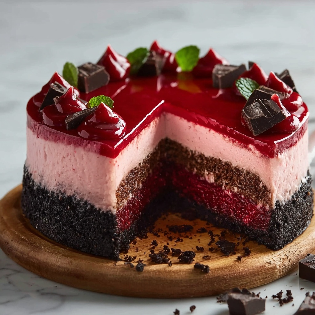 Red Velvet Cookie Dough Cheesecake Recipe - Recipe Image