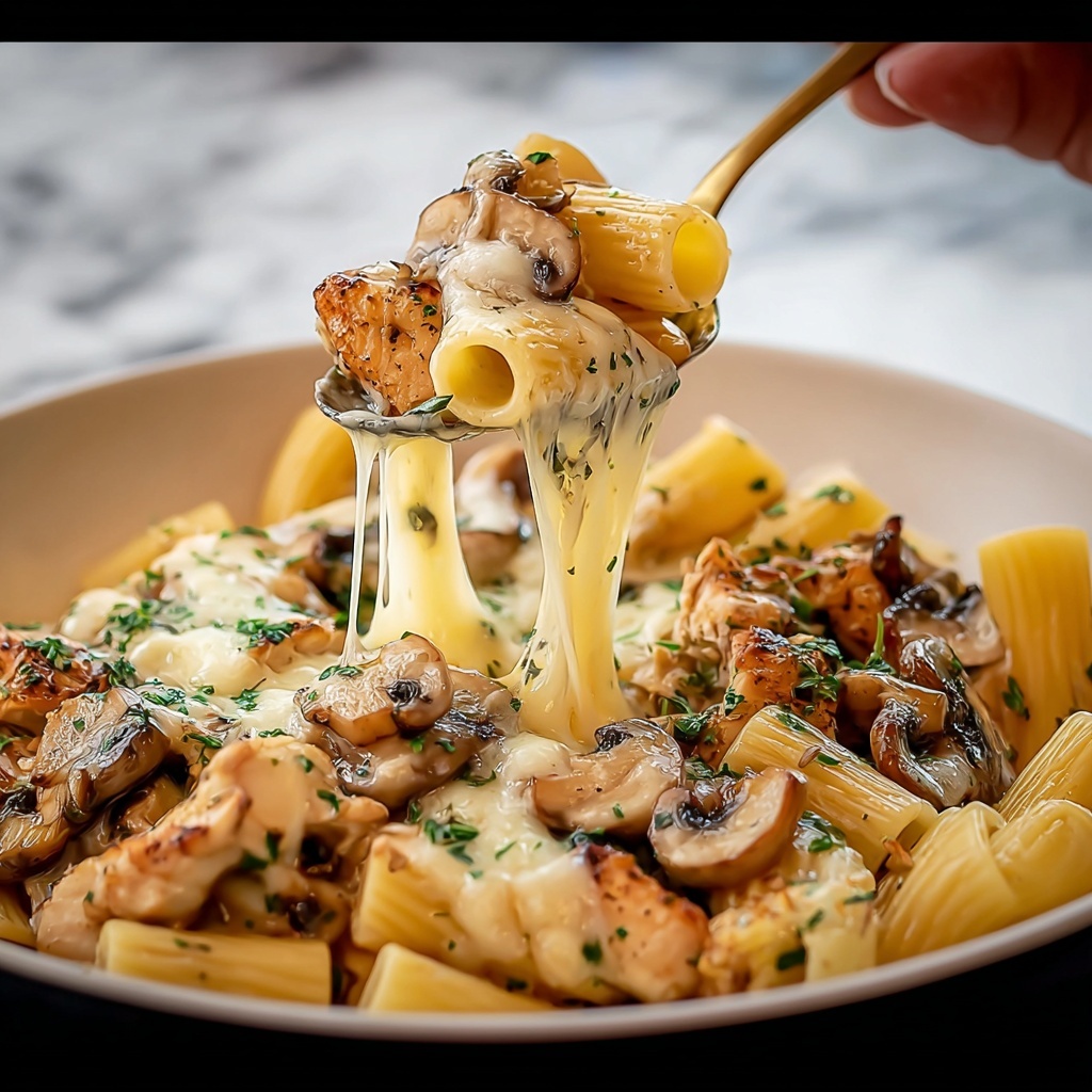 Creamy Chicken & Mushroom Pasta Recipe - Recipe Image