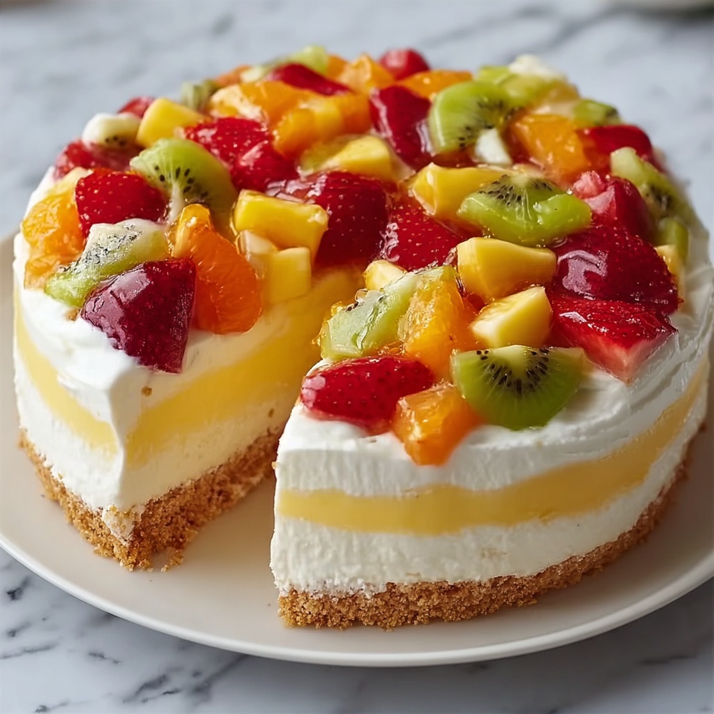 Tropical Fruit Salad Cheesecake Recipe - Recipe Image