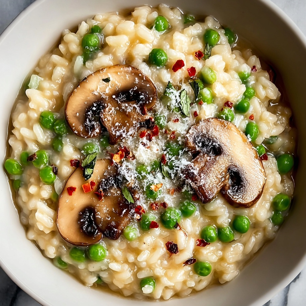 Mushroom and Green Pea Risotto Recipe - Recipe Image