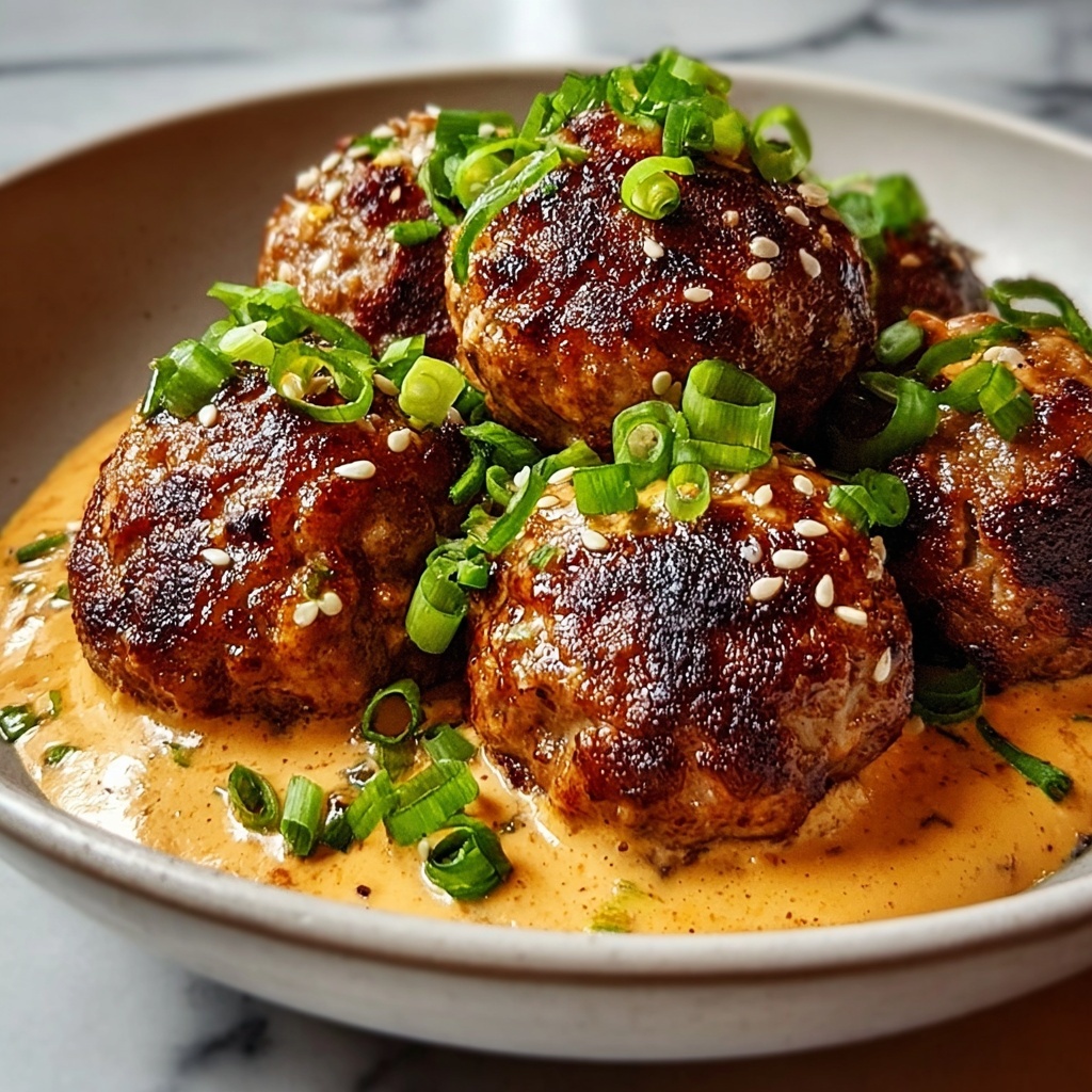 Korean BBQ Meatballs with Spicy Mayo Dip Recipe - Recipe Image