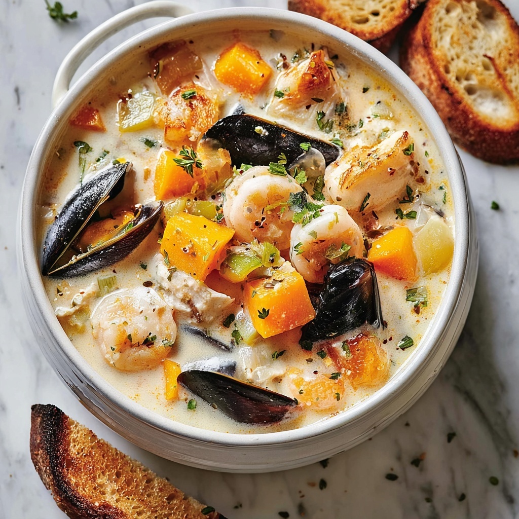 Creamy Seafood Chowder Recipe - Recipe Image