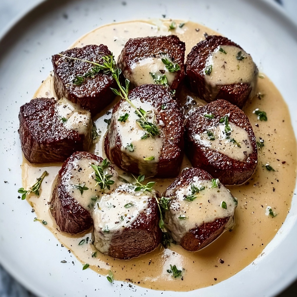 Garlic Butter Steak Bites with Parmesan Cream Sauce Recipe - Recipe Image