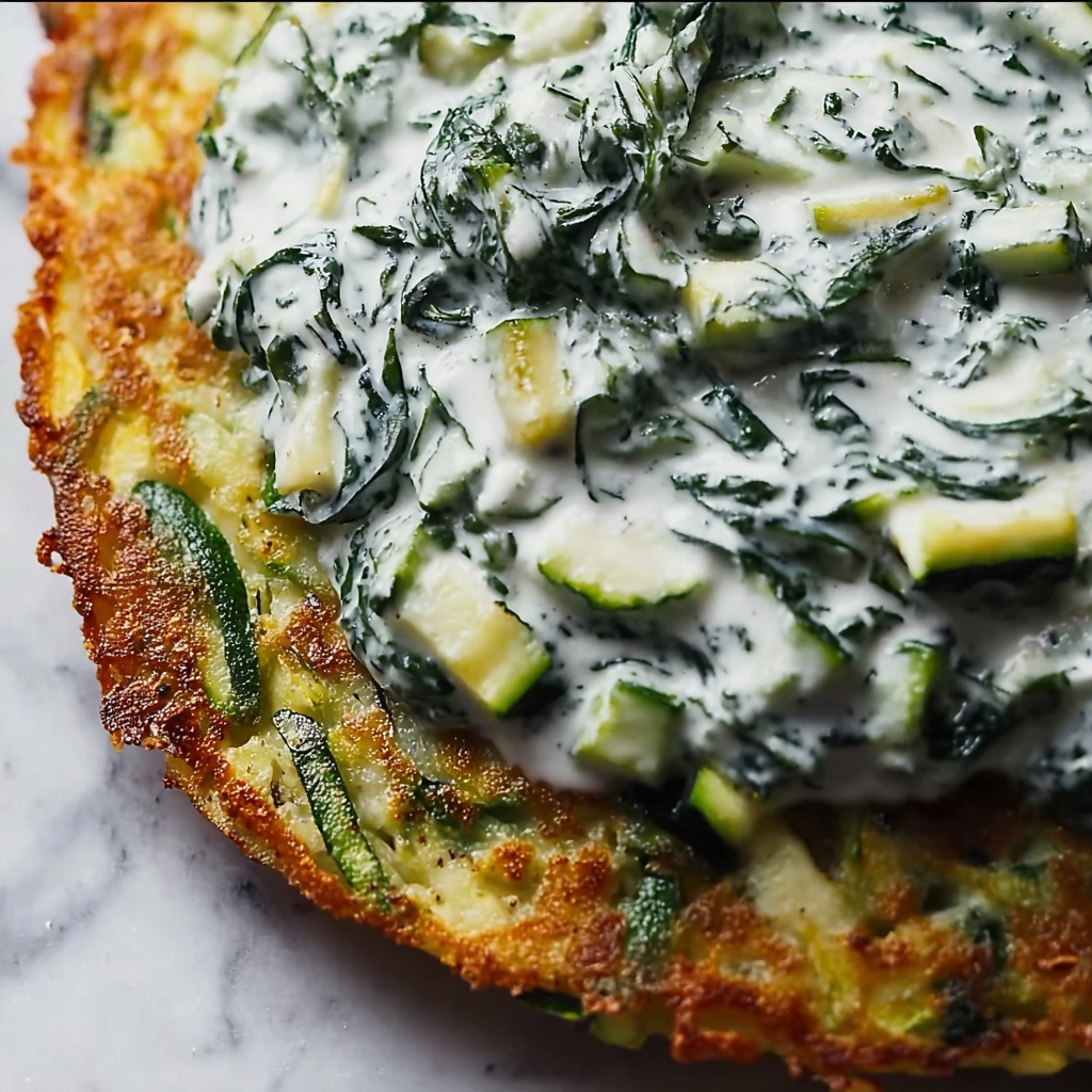 Zucchini, Feta, and Spinach Fritters with Garlic Tzatziki Recipe - Recipe Image