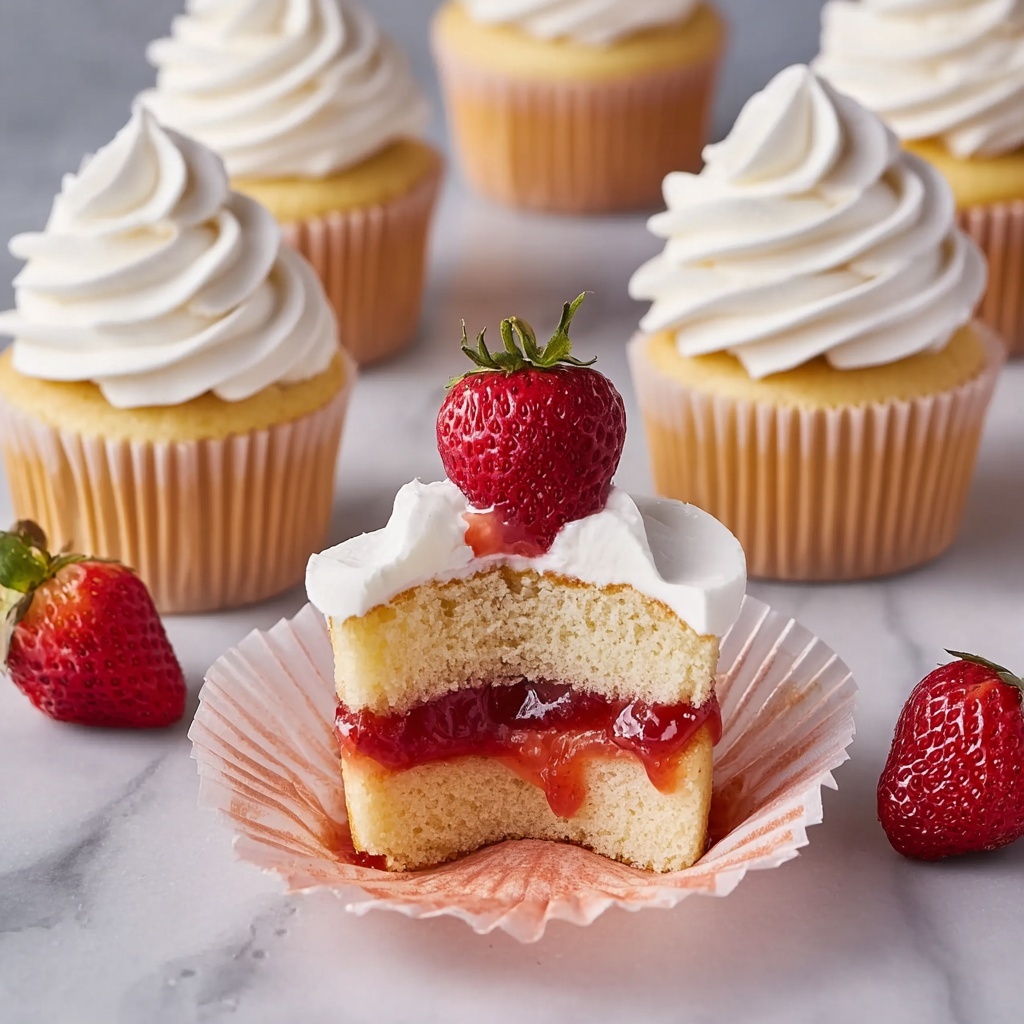 Strawberry Filled Cupcakes Recipe - Recipe Image