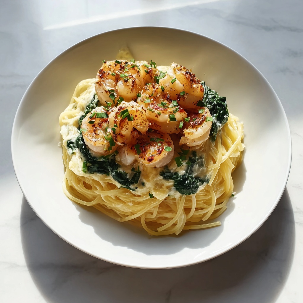Shrimp Alfredo with Spinach Recipe - Recipe Image