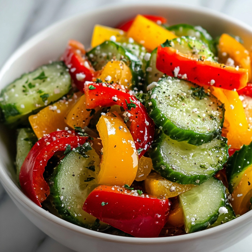 Cucumber and Bell Pepper Salad Recipe - Recipe Image